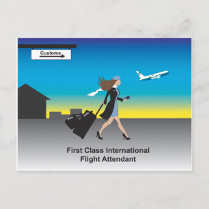 Carte Postale 1st Class International Flight Attendant