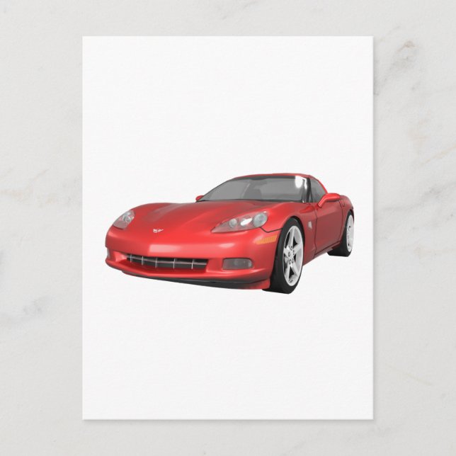 Carte Postale 2008 Corvette : Voiture de sport : Fin rouge : (Devant)