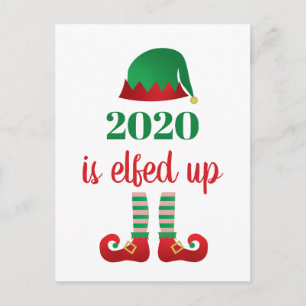 Carte Postale 2020 Est Elfed Up Funny Christmas Quarantine Disan