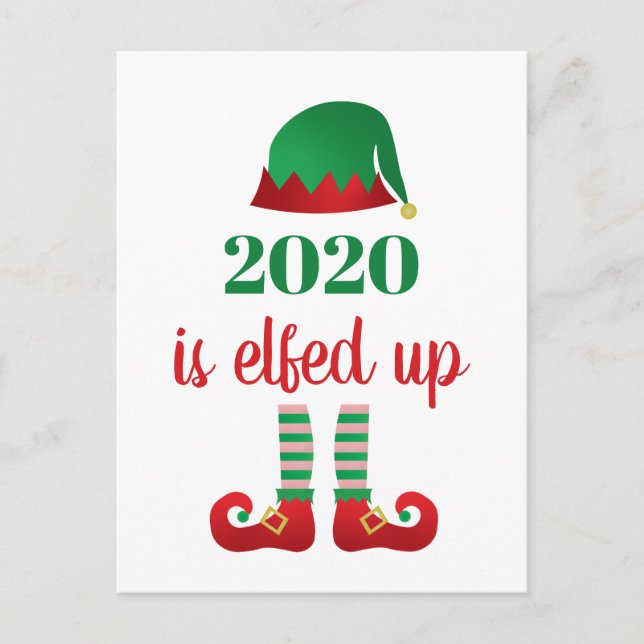 Carte Postale 2020 Est Elfed Up Funny Christmas Quarantine Disan (Devant)