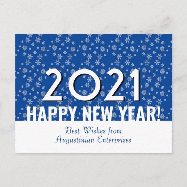 Carte Postale 2021 | Bonne année | Flocon de neige | Entreprise (Devant)