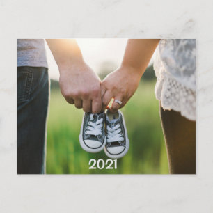 Carte Postale 2021 Grossesse de la photo attendue Faire-part