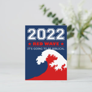 Carte Postale 2022 Midterms RED WAVE Ça va être biblique