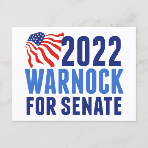 Carte Postale 2022 Warnock pour le Sénat américain Georgia Elect