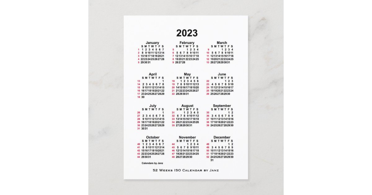 carte-postale-2023-blanc-52-semaines-calendrier-iso-par-janz-pos