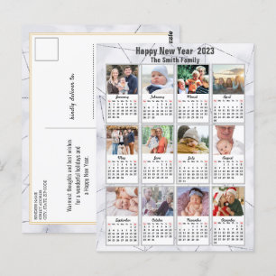 Carte Postale 2023 Silver Gold Modern Family 12 Calendrier photo