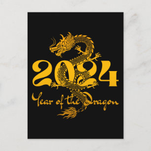 Carte Postale 2024 Année du Nouvel An chinois du Dragon