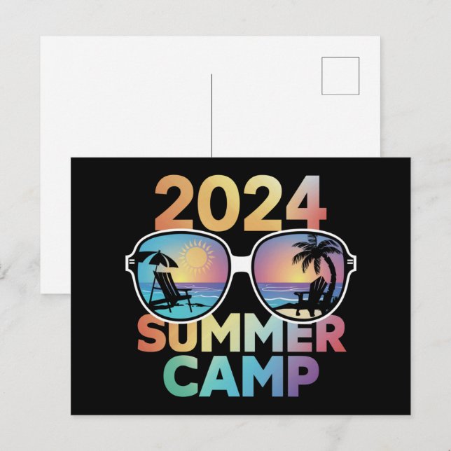 Carte Postale 2024 Summer Camp Vacation Matching Family Group (Devant / Derrière)