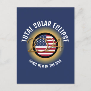 CARTE POSTALE 2024 TOTAL SOLAIRE ECLIPSE USA