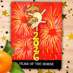 Carte Postale 2026 Année du Cheval 