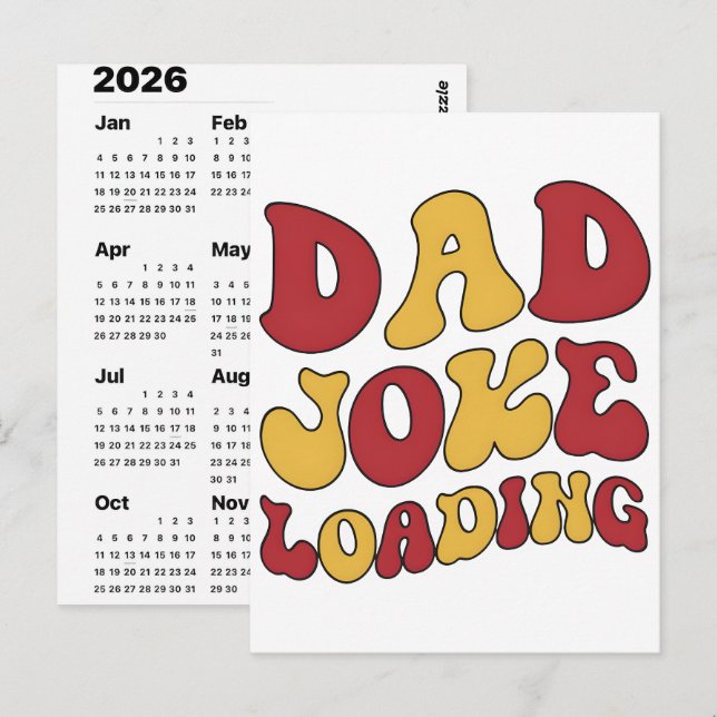 Carte Postale 2026 Dad Jokes Advent Calendar Christmas Countdown (Devant / Derrière)