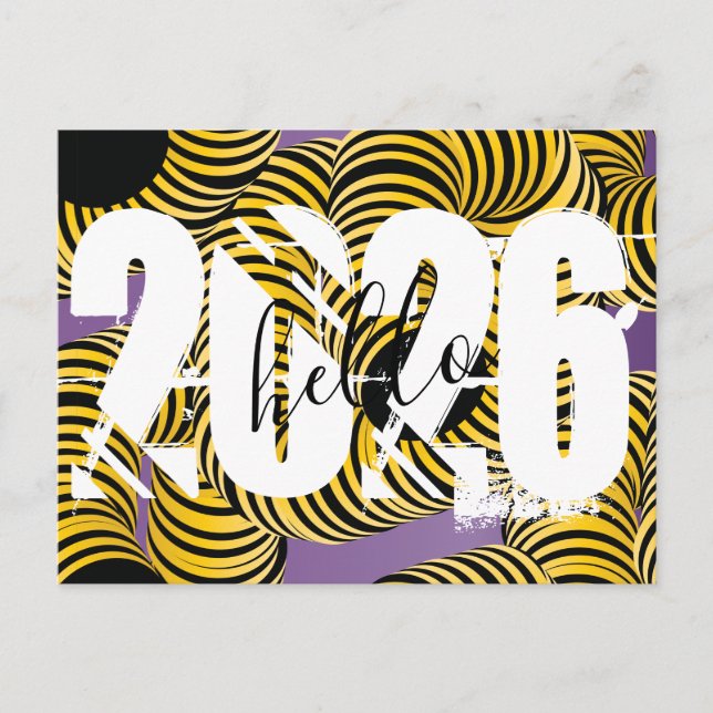 Carte Postale 2026 New Years Trippy Bold Font (Devant)