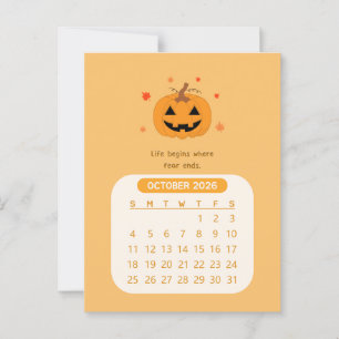 Carte Postale 2026 Octobre Calendrier Motivationnel Mensuel Kawa