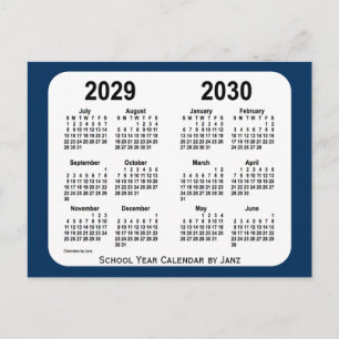 Carte Postale 2029-2030 Boîte de police Calendrier de l'école bl