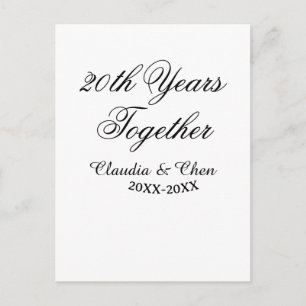 Carte Postale 20 ans ensemble anniversaire nom date année sim