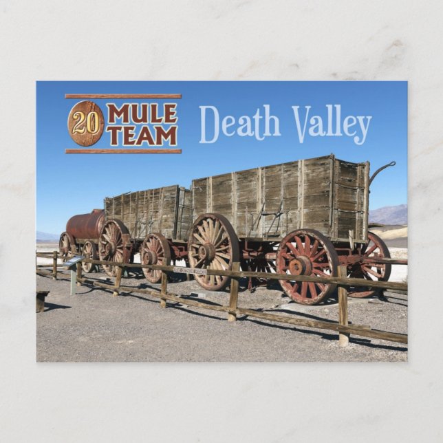 Carte Postale 20 chariots d'équipe, Death Valley, Californie (Devant)