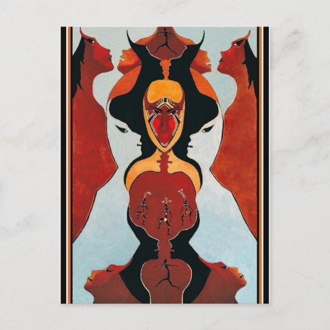 Carte Postale 20 Visages - Danse Tribale (Devant)