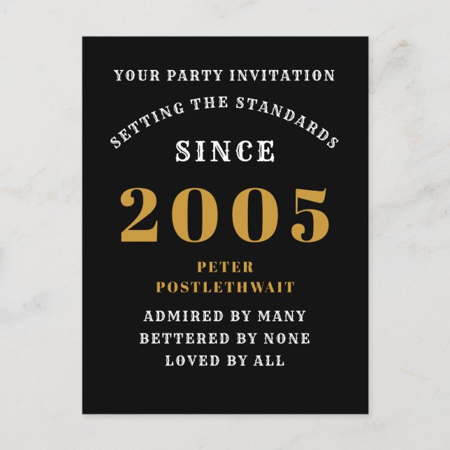 Carte Postale 20e anniversaire 2005 Black Gold (Devant)