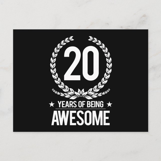 Carte Postale 20e anniversaire (20 ans d'être génial) (Devant)