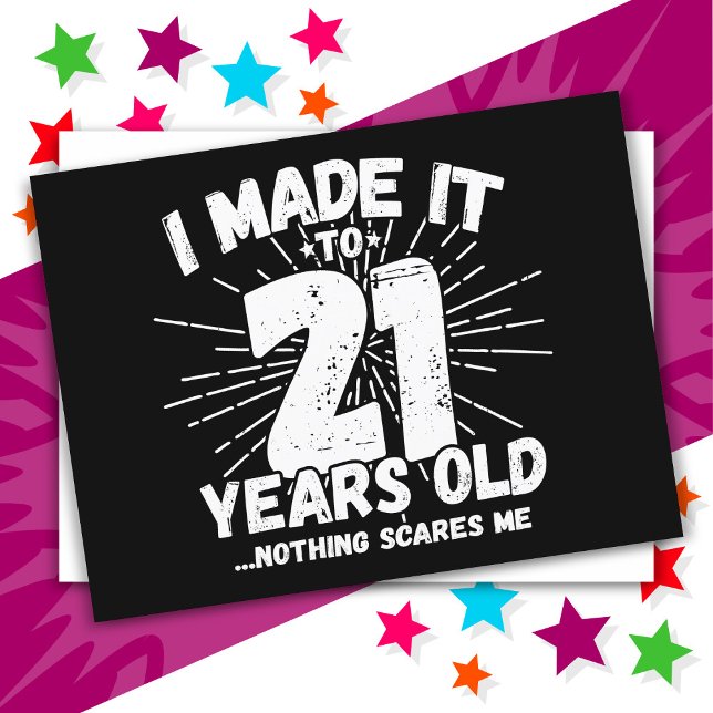 Carte Postale 21 ans humour sarcastique mème drôle 21e anniversa (Créateur téléchargé)