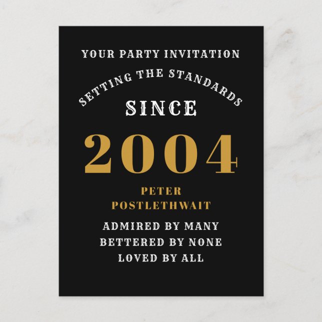 Carte Postale 21e Anniversaire 2004 Or Noir (Devant)