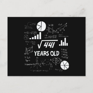 Carte Postale 21e anniversaire Carré mathématiques racine 21 ans