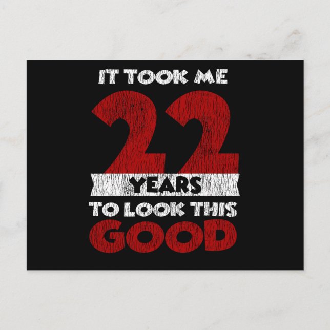 Carte Postale 22 ans Joyeux Anniversaire À Moi Regarde Bien 22èm (Devant)