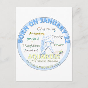 Carte Postale 22 janvier - Aquarius