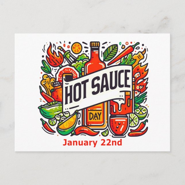 Carte Postale 22 janvier - Journée de la sauce chaude (Devant)