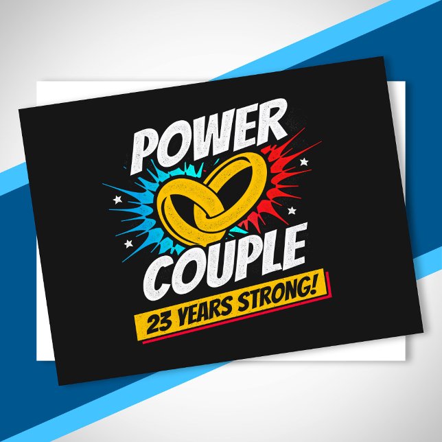 Carte Postale 23e anniversaire Couples mariés 23 ans forts (Créateur téléchargé)