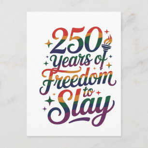 Carte Postale 250 ans de liberté pour déchirer LGBTQ 250e