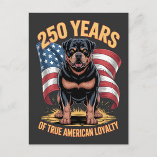Carte Postale 250 Ans de Véritable Loyauté Américaine Rottweiler