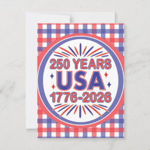 Carte Postale 250 Ans USA 1776–2026 Semiquincentenaire