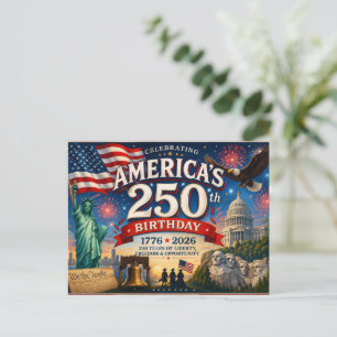 Carte Postale 250e anniversaire de l'Amérique 4 juillet