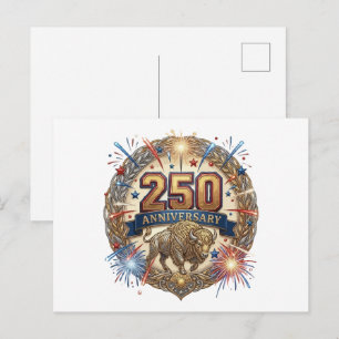 Carte Postale 250e anniversaire Vintage American Buffalo