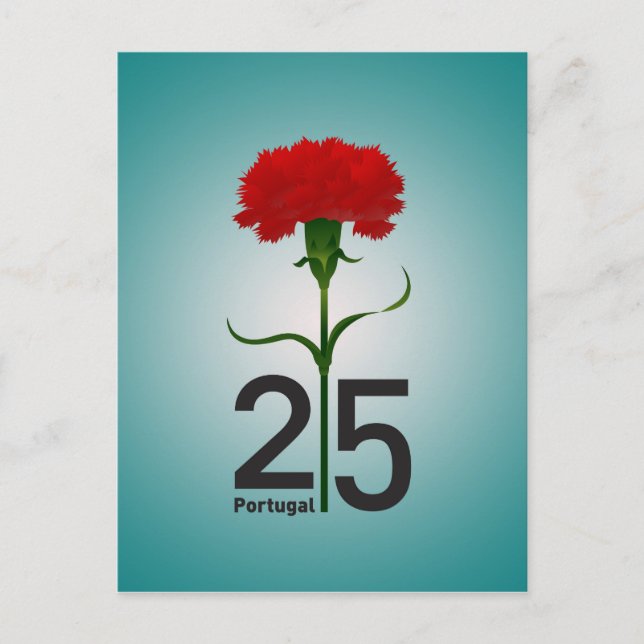 Carte Postale 25 avril, Révolution de la Carnation, Portugal (Devant)