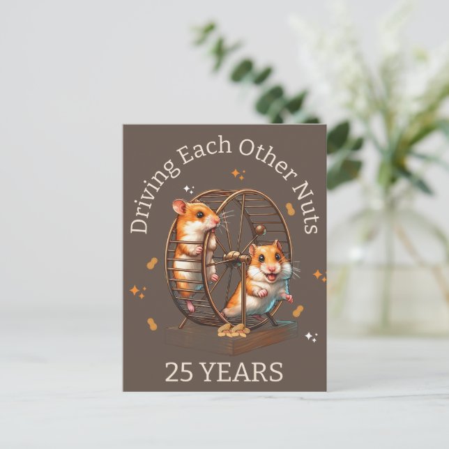 Carte Postale 25e anniversaire hamsters Se conduire les uns les  (Debout devant)