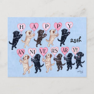 Carte Postale 25e anniversaire Labrador Retrievers Peinture