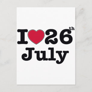 Carte Postale 26 juillet mon jour d'anniversaire