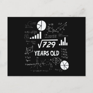 Carte Postale 27e anniversaire Carré mathématiques racine 27 ans