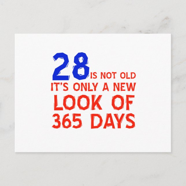 Carte Postale 28 ans Anniversaire (Devant)