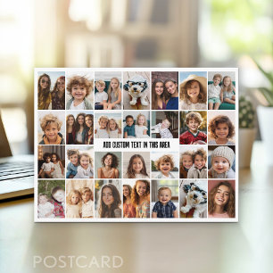 Carte Postale 28 Grille de collage photo - 1 zone de texte