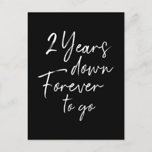 Carte Postale 2 ans à jamais aller 2e anniversaire de mariage