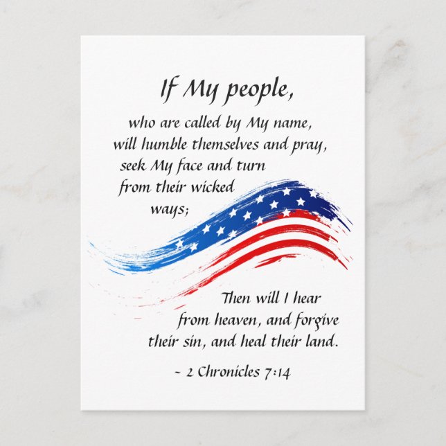 Carte Postale 2 Chroniques 7:14 Si Mon Peuple Priera États-Unis  (Devant)