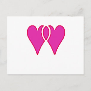 Carte Postale 2 Coeurs ensemble Amour RB Modèle