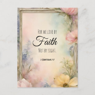 Carte Postale 2 Corinthiens 5:7 Bible chrétienne Verse Art