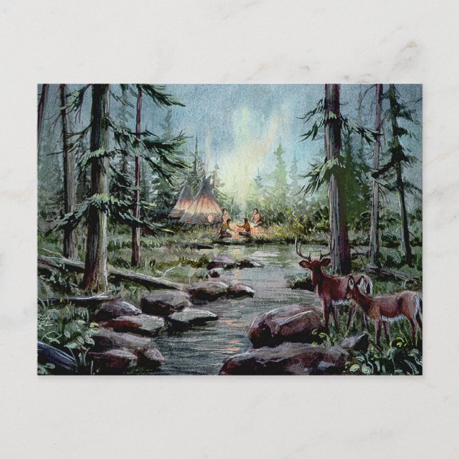 Carte Postale 2 DEER WATT par SHARON SHARPE (Devant)