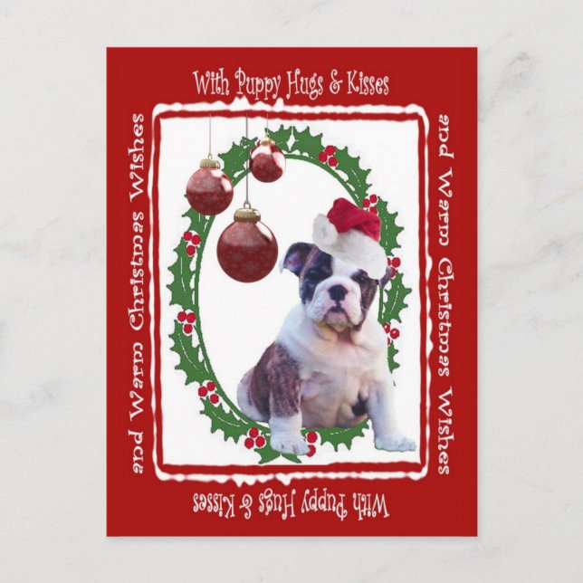 Carte postale #2 des coquelicots de Noël de Buldog (Devant)