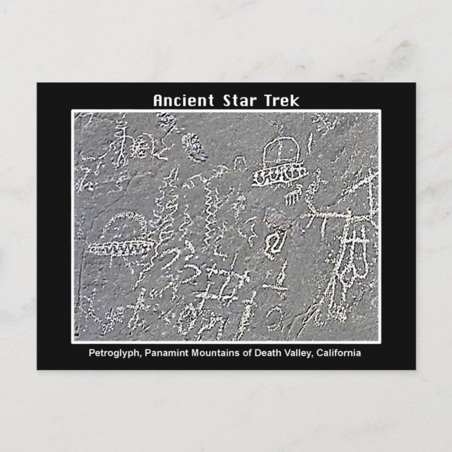 Carte Postale 2. OVNI Petroglyph à Death Valley (Devant)