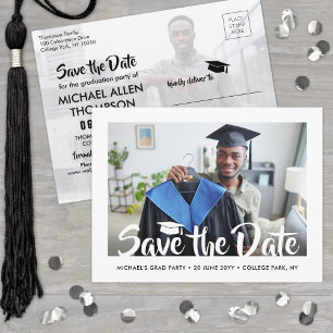 Carte Postale 2 Photo Moderne Script Graduation Enregistrer la d